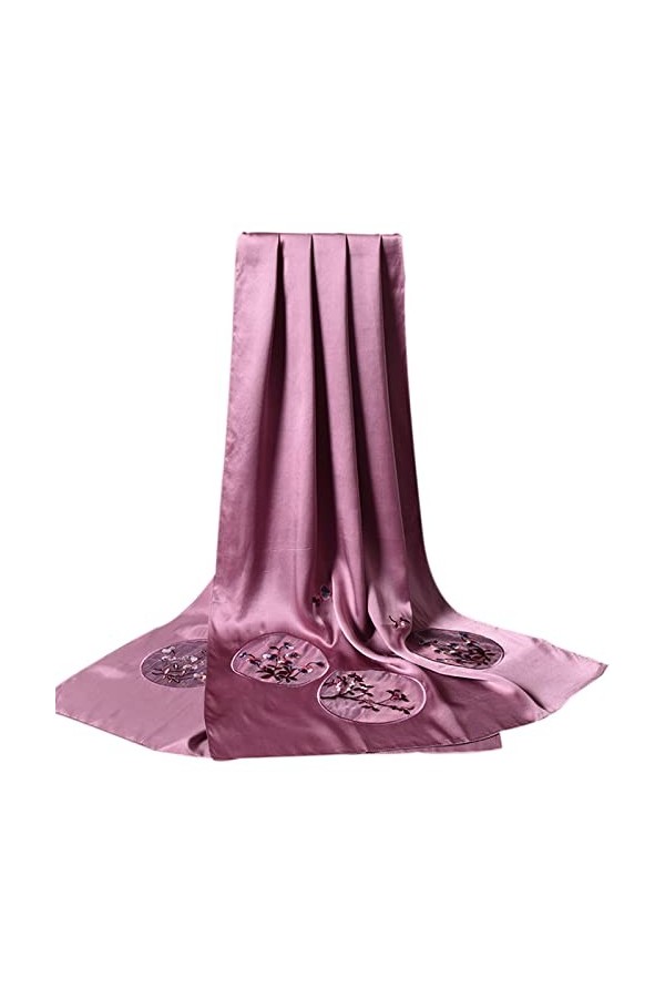 RILOOP Foulards en soie, écharpe en soie de mûrier brodée, châle de banquet de mariage, écharpes douces MS pour chaque saison