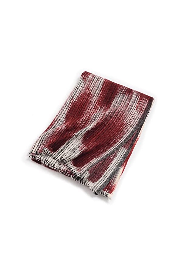 Foulard en Soie, Écharpes de Couverture pour Femmes Écharpe dhiver Chaud Doux Chunky Grandes Écharpes Châle à Rayures Coule