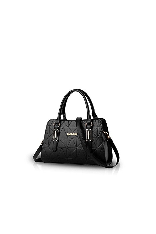 NICOLE&DORIS Femme Sacs à Main Bandoulière Sacs portés Main Sacs portés épaule Imperméable PU Gris