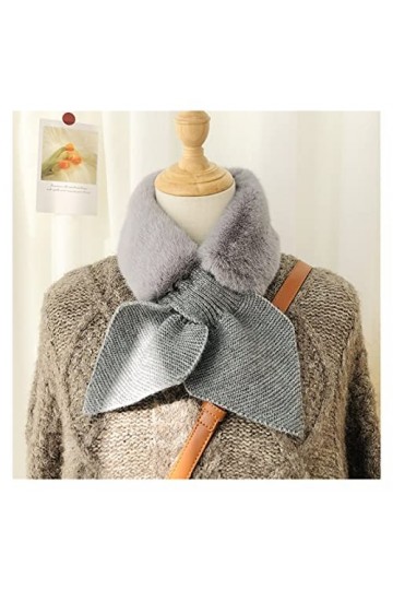 EKAYG Faux Colliers en Peluche de Couleur Unie pour Femmes écharpe croisée étudiantes Filles Croix Faux col Dames protège-Cou