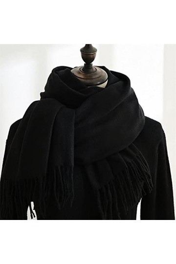 Samnuerly Écharpe Style Britannique Solide Automne Hiver Écharpe pour Femmes Polyvalent Chaud Imitation Cachemire Châle 70 * 