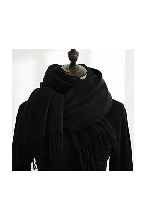 Samnuerly Écharpe Style Britannique Solide Automne Hiver Écharpe pour Femmes Polyvalent Chaud Imitation Cachemire Châle 70 * 