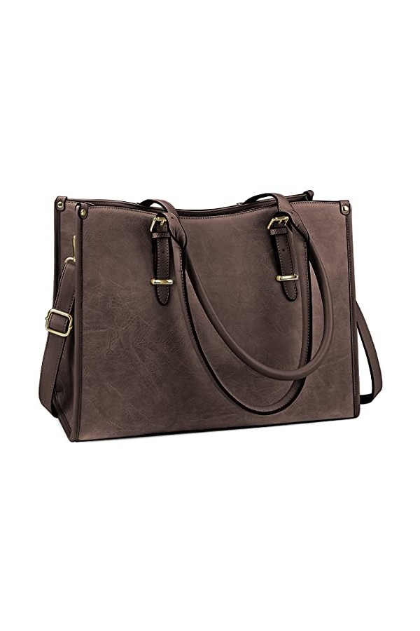 NUBILY Sac Cabas Femmes Sac a Main PU Cuir Sac de Cours Grand Sac Ordinateur Portable 15.6 Pouces pour Les Cours Sac Epaule S