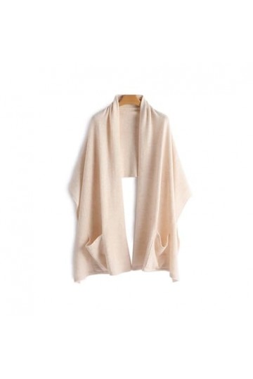 HRTC Écharpe Cachemire Poche châle Femmes rectangulaire tricoté écharpes Automne Hiver Chaud Cou Protecteur extérieur Voyage 