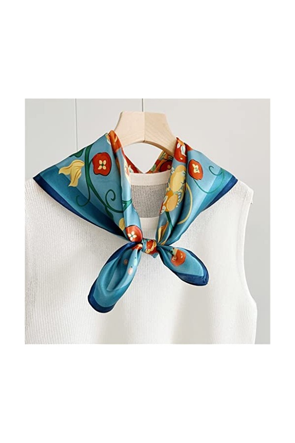 TJLSS Écharpe carrée Chinoise Polyvalente en Soie Florale for Femmes Écharpe en Soie décorative Écharpe