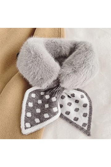 HLDETH Écharpe Femmes Automne et hiver Double-côté Peluche Snood Épaissie Col de la fourrure chaude Écharpe douce Color : D,