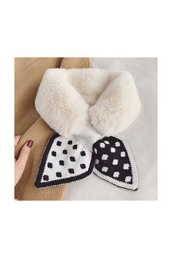 HLDETH Écharpe Femmes Automne et hiver Double-côté Peluche Snood Épaissie Col de la fourrure chaude Écharpe douce Color : D,