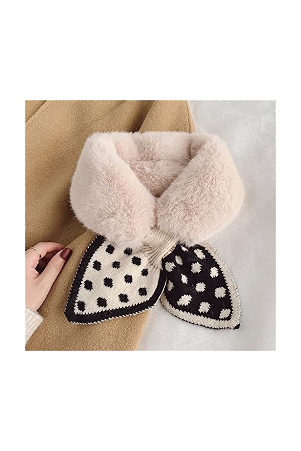 HLDETH Écharpe Femmes Automne et hiver Double-côté Peluche Snood Épaissie Col de la fourrure chaude Écharpe douce Color : D,