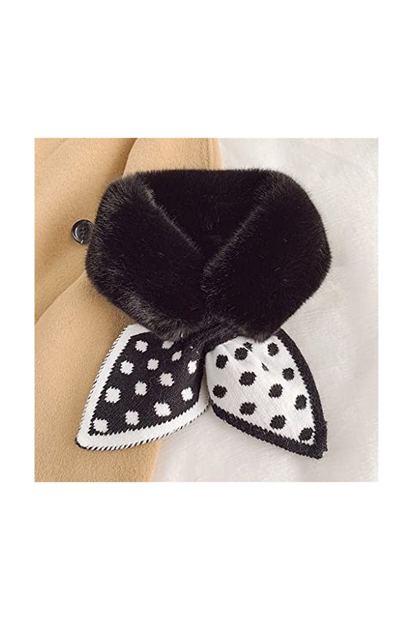 HLDETH Écharpe Femmes Automne et hiver Double-côté Peluche Snood Épaissie Col de la fourrure chaude Écharpe douce Color : D,