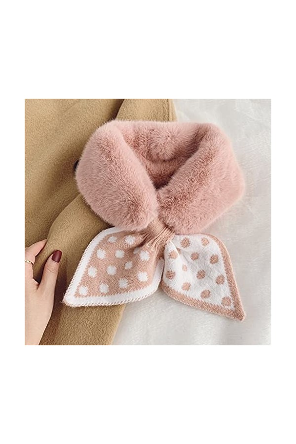 HLDETH Écharpe Femmes Automne et hiver Double-côté Peluche Snood Épaissie Col de la fourrure chaude Écharpe douce Color : D,