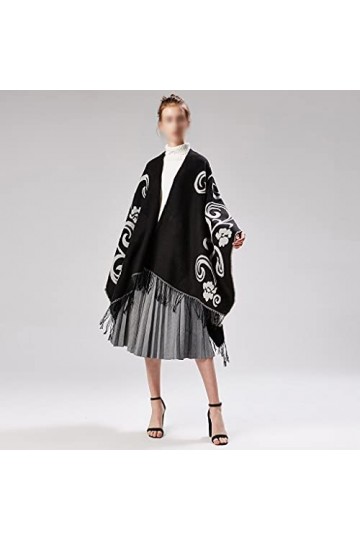 STRAW Femmes Hiver Hiver Écharpe Echarpe Imitation Cashmere Couverture Capuche Capuche Écharpes Cape Cape All-Match Color : 