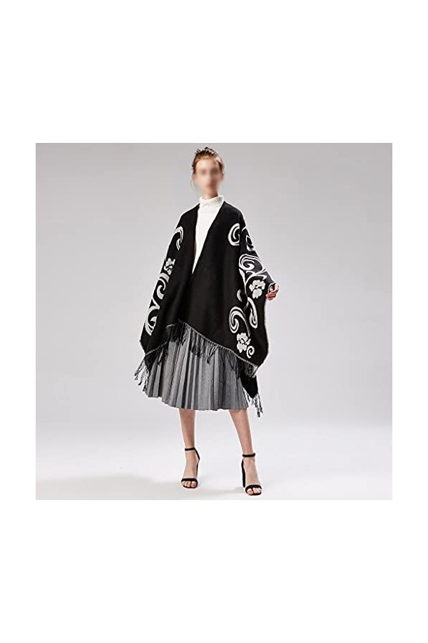 STRAW Femmes Hiver Hiver Écharpe Echarpe Imitation Cashmere Couverture Capuche Capuche Écharpes Cape Cape All-Match Color : 