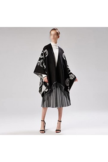 STRAW Femmes Hiver Hiver Écharpe Echarpe Imitation Cashmere Couverture Capuche Capuche Écharpes Cape Cape All-Match Color : 