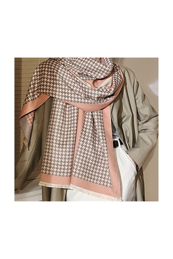 Kigauru Écharpe Écharpe Femme Automne et Hiver Angleterre All-Match Imitation Cachemire Laine Écharpe Chaude Châle Color : A