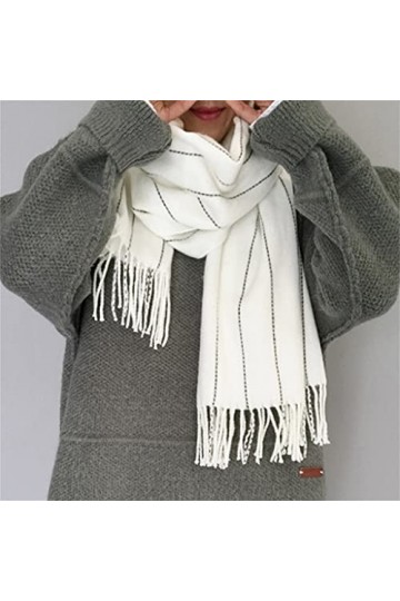 HLDETH Écharpe femme automne et hiver châle à glands épais écharpe chaude à double usage écharpe douce Color : B, Size : One