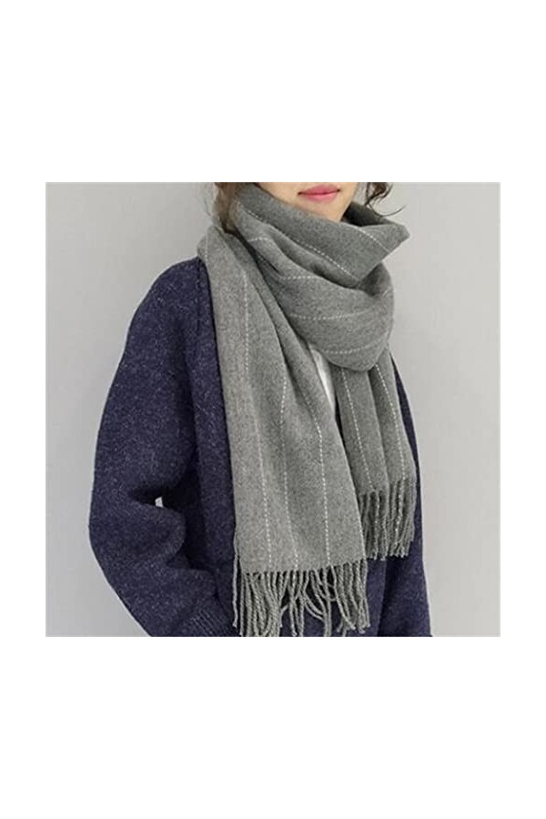 HLDETH Écharpe femme automne et hiver châle à glands épais écharpe chaude à double usage écharpe douce Color : B, Size : One