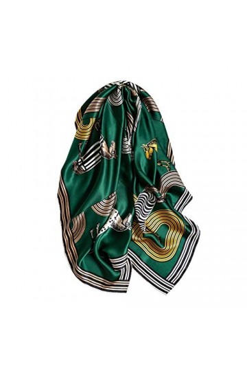 HLDETH Écharpe en soie Femmes Spring et Automne Style Western Style Emeraude Grande Square Square Echarpe 110 Écharpe Châle D