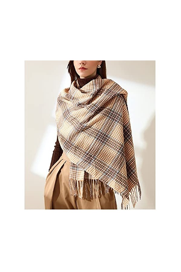 Écharpe en cachemire synthétique pour femme - Chaude - Confortable - Doux - Décontractée - Couverture épaisse pour femme