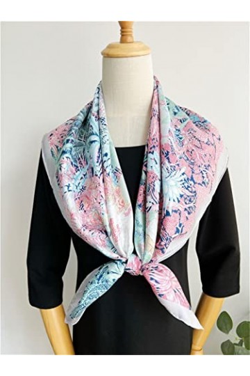 LZQDM Japonais Doux tempérament Beige de mûrier écharpe en Soie au Printemps et Automne for Femmes Color : A, Size : One Siz