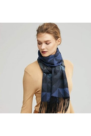 PATPOT Écharpe Châle Écharpe en Laine Douce pour Femmes Élégant Treillis Grandes Écharpes Chaudes dhiver Châle Wrap pour Les