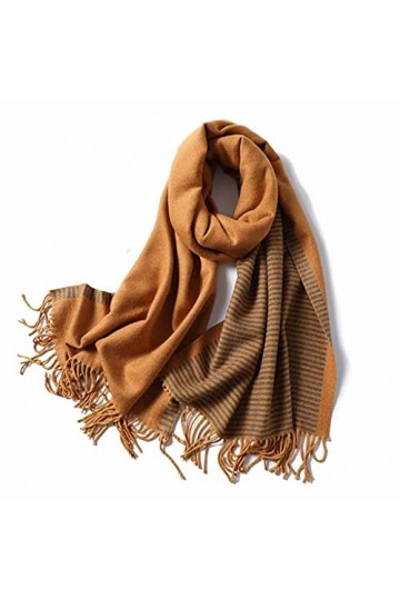 MJWDP Écharpe dhiver for femmes châles rayés et écharpe dame col épais foulards féminins Color : Yellow 