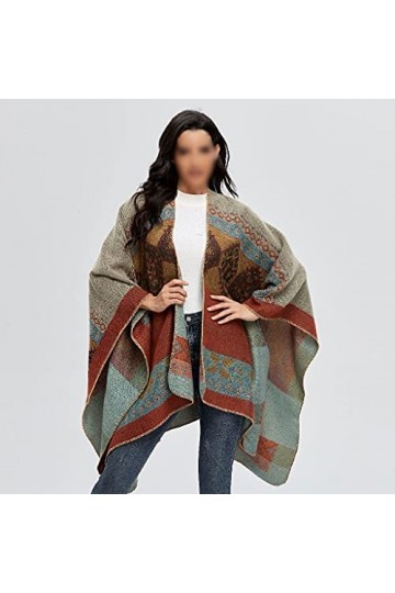 ZYING Femmes Imitation Cachemire Hiver Chaud Echarpe sous-Base Châle Châle Écharpes Cape Split Châle Color : Orange, Size : 