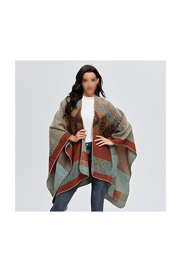 ZYING Femmes Imitation Cachemire Hiver Chaud Echarpe sous-Base Châle Châle Écharpes Cape Split Châle Color : Orange, Size : 