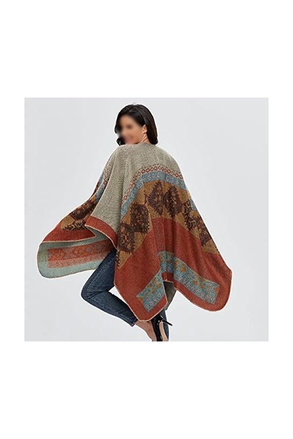 ZYING Femmes Imitation Cachemire Hiver Chaud Echarpe sous-Base Châle Châle Écharpes Cape Split Châle Color : Orange, Size : 