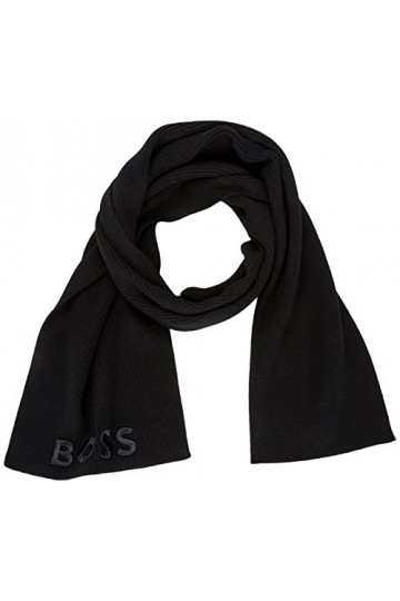 BOSS Lyaran Écharpe, Noir 1, Taille Unique Femme