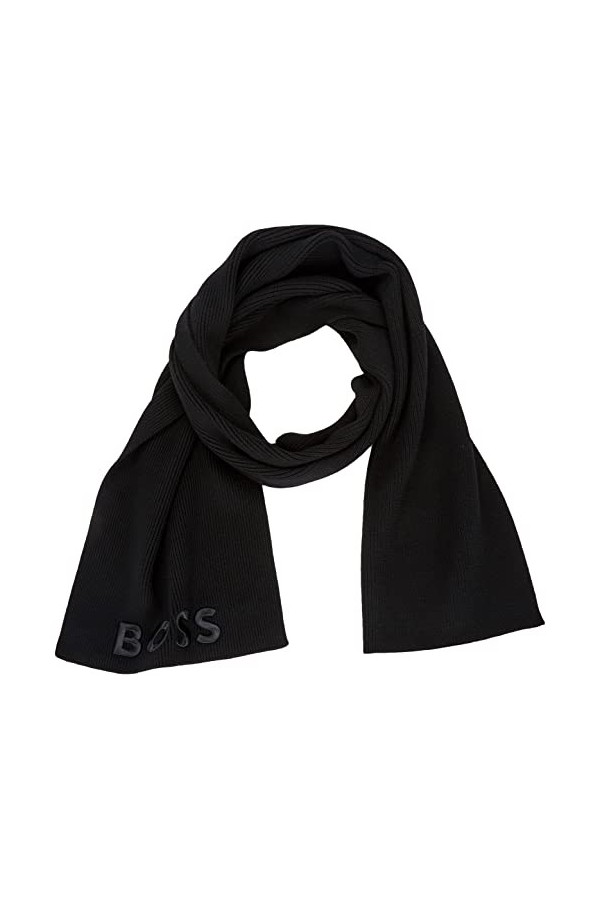 BOSS Lyaran Écharpe, Noir 1, Taille Unique Femme