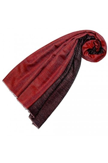 LORENZO CANA rouge Echarpe de 100% Cachemire pour la femme – 70 x 200 cm, bicolore, double face - souple et noble – en bordea