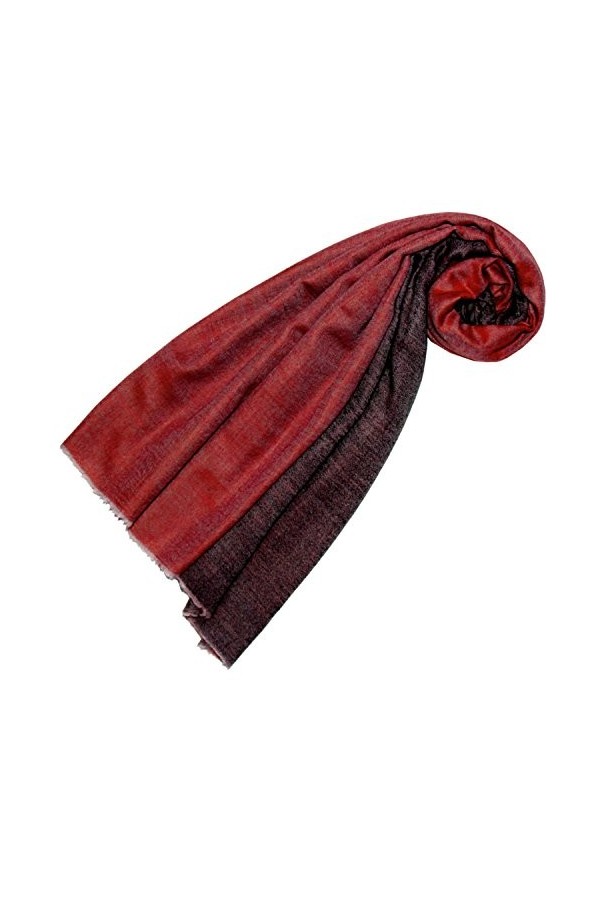 LORENZO CANA rouge Echarpe de 100% Cachemire pour la femme – 70 x 200 cm, bicolore, double face - souple et noble – en bordea