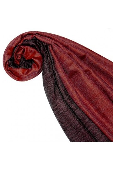 LORENZO CANA rouge Echarpe de 100% Cachemire pour la femme – 70 x 200 cm, bicolore, double face - souple et noble – en bordea