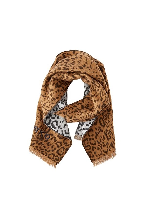 Pinko Rosemarie Écharpe Jacquard Mac, IC6_Gris / Chambre, Taille Unique Femme