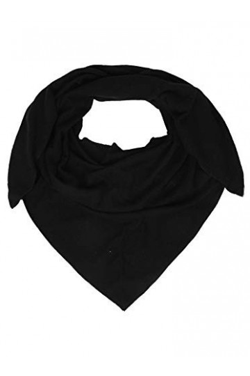 Zwillingsherz Écharpe Triangulaire Unie 100% Cachemire Temps Froid, Noir, Taille Unique Femme