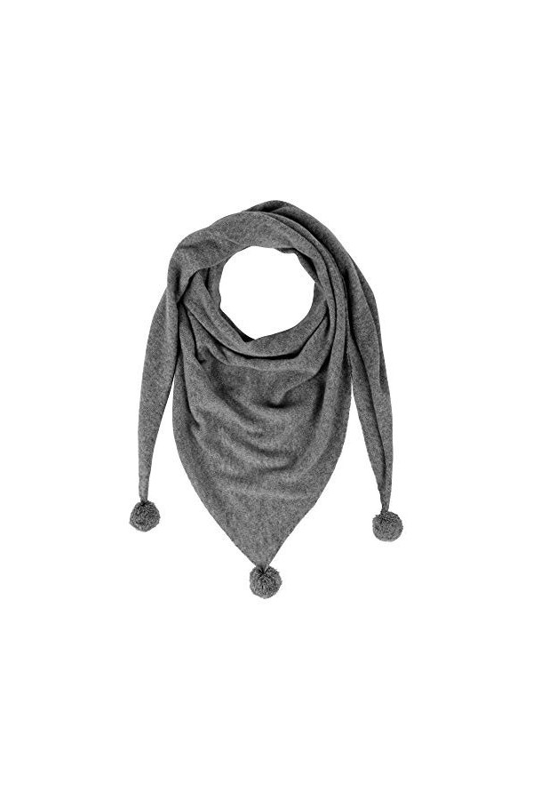 LES POULETTES - Echarpe Triangle Pompon 100% Cachemire 2 Fils - Beige