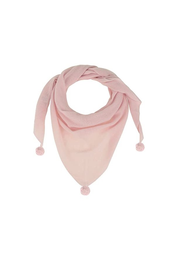 LES POULETTES - Echarpe Triangle Pompon 100% Cachemire 2 Fils - Beige