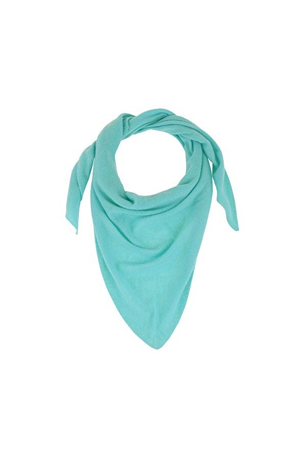 LES POULETTES - Echarpe 100% Cachemire 2 Fils Triangle Colors - Vert dEau