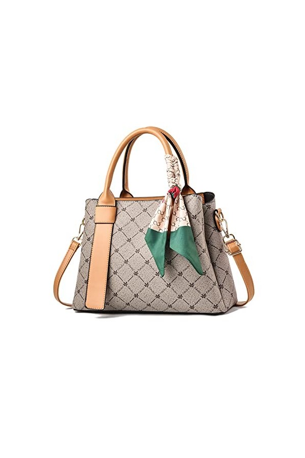 NICOLE & DORIS Sac a Main Femme Tendance Sac à Bandoulière Multi Poches Sac Portés Main Pochette Elégant Sac Epaule en PU Cui