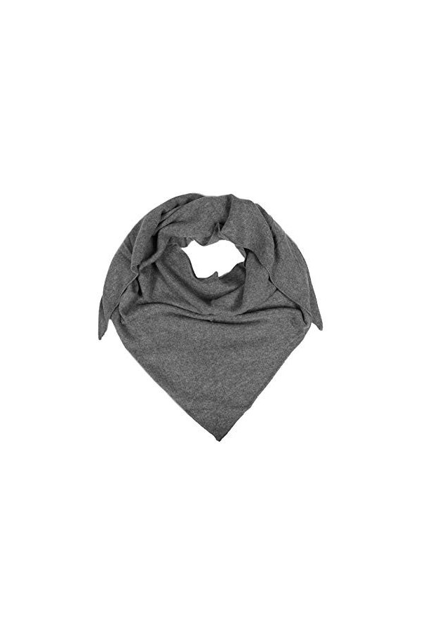 Zwillingsherz Dreieckstuch Uni aus 100% Kaschmir charpe pour Temps Froid, Gris Moyen, Taille Unique Femme