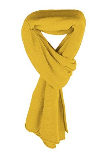 Love Cashmere Écharpe-Plaid pour Femme 100% Cachemire - Jaune - Fait main à Écosse