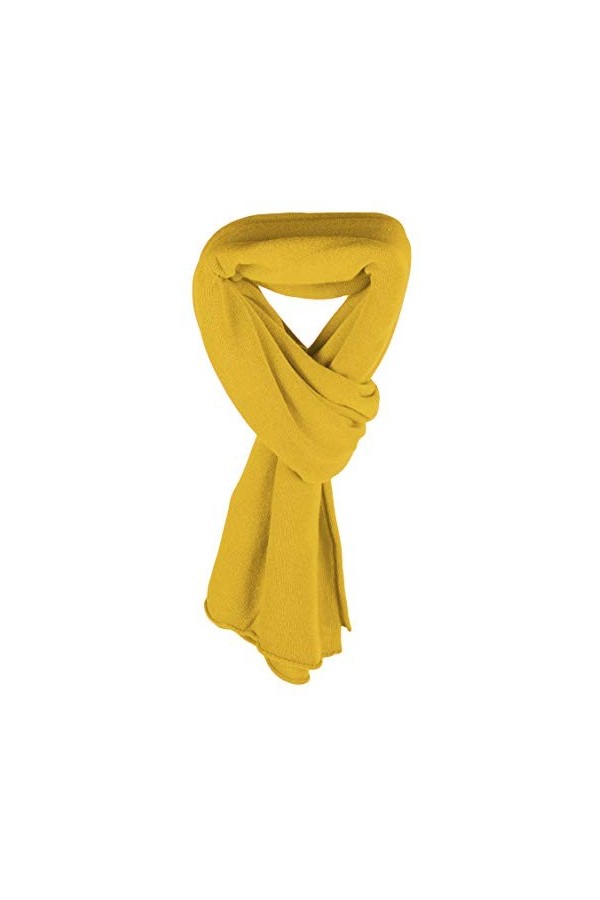 Love Cashmere Écharpe-Plaid pour Femme 100% Cachemire - Jaune - Fait main à Écosse