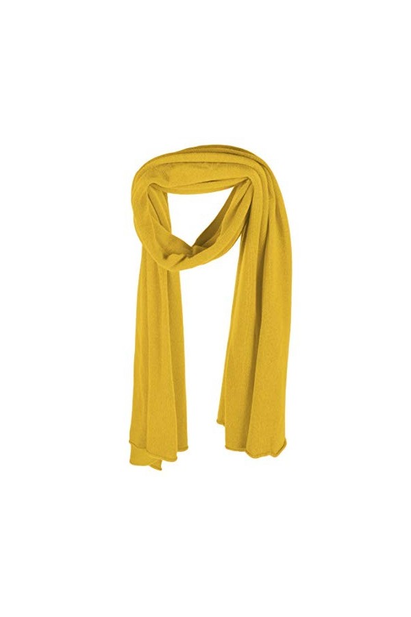 Love Cashmere Écharpe-Plaid pour Femme 100% Cachemire - Jaune - Fait main à Écosse