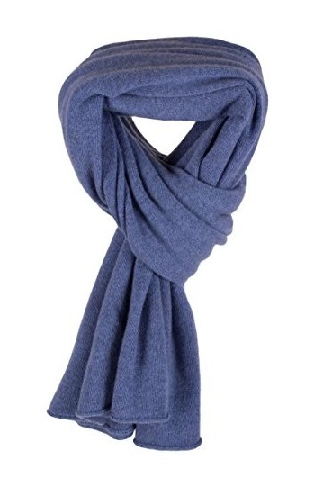 Love Cashmere Écharpe-Plaid pour Femme 100% Cachemire - Bleu Jean - Fait main à Écosse