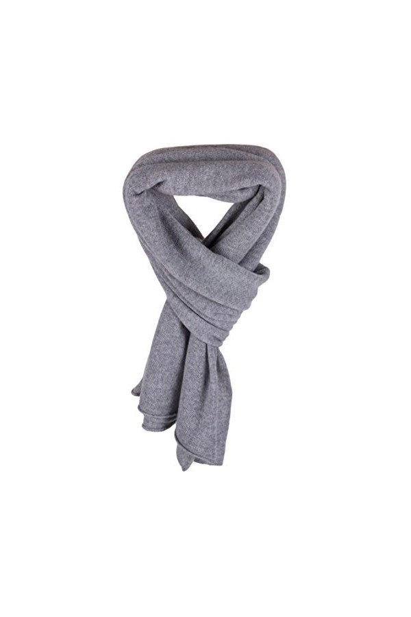 Love Cashmere Écharpe-Plaid pour Femme 100% Cachemire - Gris Clair - Fait main à Écosse