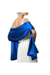 Femme Étole en Satin Châle Écharpe en Satin - Wrap Foulard Pashmina 240cm*75cm pour Soirée Cérémonies Fêtes Mariage noir 