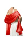 Femme Étole en Satin Châle Écharpe en Satin - Wrap Foulard Pashmina 240cm*75cm pour Soirée Cérémonies Fêtes Mariage noir 