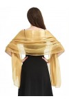 Niwicee Foulard Femme Etole Mariage Femme Chic Écharpe Long Châles Chatoyantes Doré Écharpe Soirée Cérémonies Fêtes Mariage C