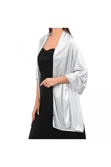 Châles et étoles en Satin Soyeux Pour les Soirées des Femmes Légers Doux Longs élégants et Parfaits Pour les Mariages