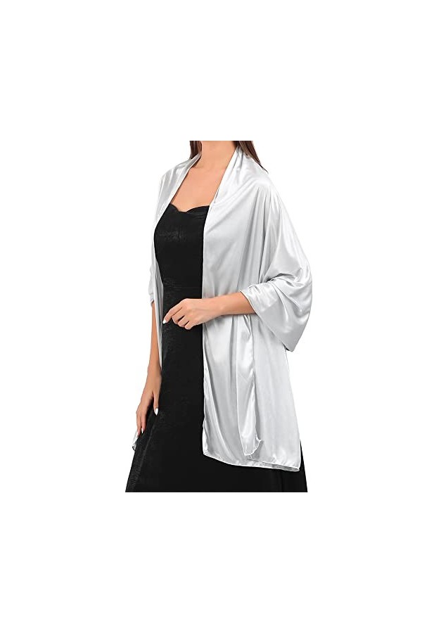 Châles et étoles en Satin Soyeux Pour les Soirées des Femmes Légers Doux Longs élégants et Parfaits Pour les Mariages